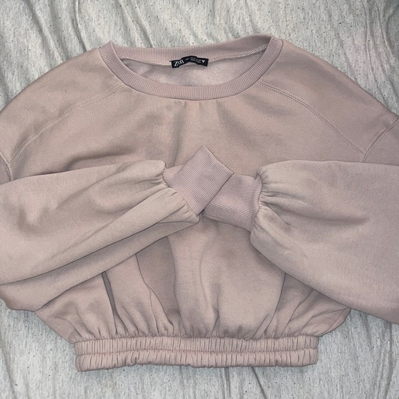 Zara Sweaters Zara Cropped Sweatshirt Poshmark